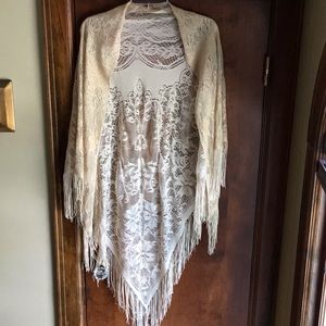 VINTAGE GOLD SHIMMER SHAWL/WRAP*ONE SIZE